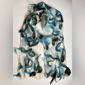 Designer felted wool & silk scarf